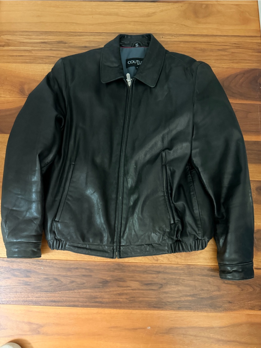 Couture by J.Park Vintage Black Lambskin Leather Bomber Jacket